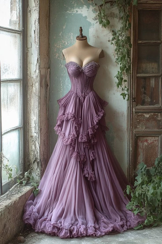Hübsches Ballkleid Lila Schatz Lange Quinceanera Kleid Formale Kleid Vestido De 15 Anos Süße 16 Kleid W0326