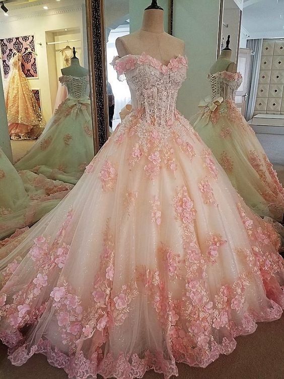 Hübsches Ballkleid Weg Von Der Schulter Erröten Rosa Tüll Lange Quinceanera Kleid Formale Kleider Vestido De 15 Anos Süße 16 Kleid w0327