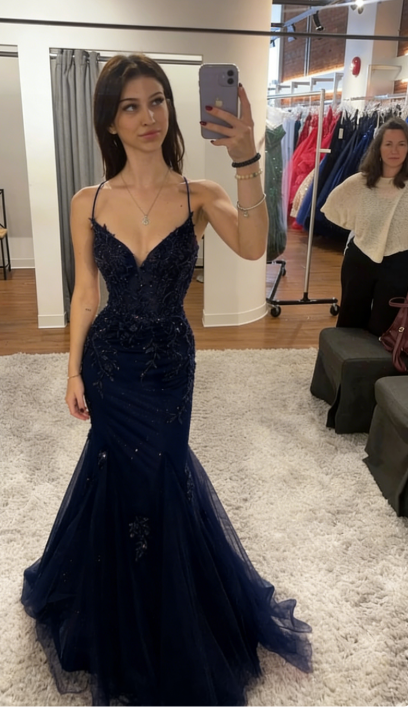 Edle Meerjungfrau-Träger Roter Tüll Rückenfreies Langes Ballkleid Partykleid Geburtstags-Outfits Abschlusskleider W0513
