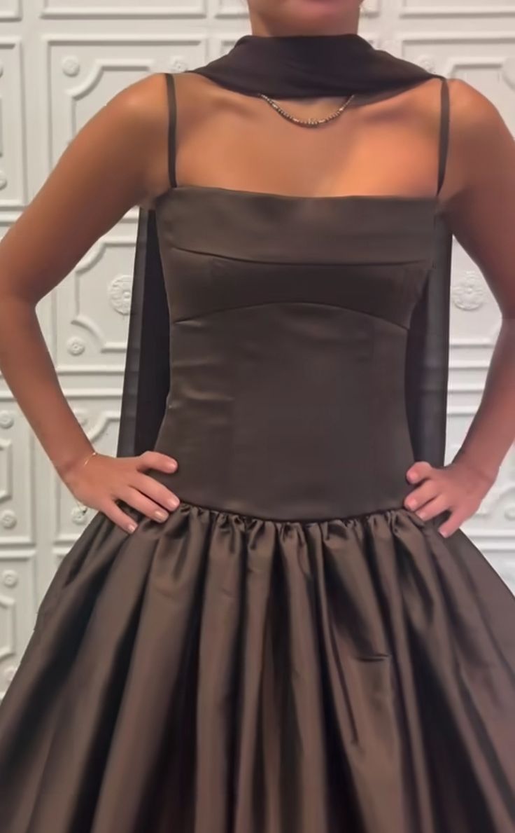 Classy Ball Gown Strapless Sleeveless Brown Formal Long Prom Gown Summer Wedding Guest Dress Bridal Guest Dresses Wedding Outfits For Guest W1072