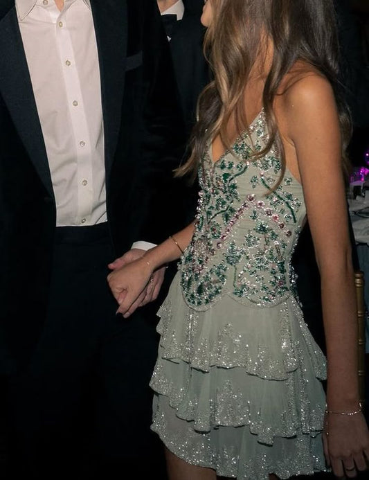 Robe de soirée vintage en mousseline de soie, coupe trapèze, bretelles spaghetti, tenue de soirée formelle pour le collège, pour les 18 ans, DH1080