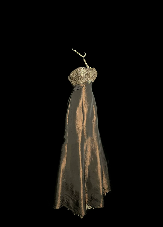 Vintage Mermaid Strapless Mother Of Bride Dress Taffeta Party Gown Floor Length For Summer Women Wedding W832