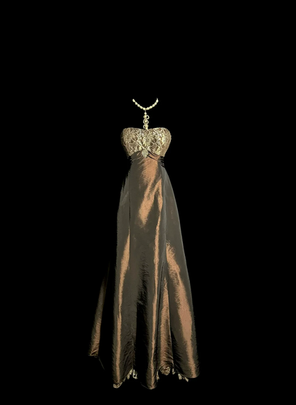 Vintage Mermaid Strapless Mother Of Bride Dress Taffeta Party Gown Floor Length For Summer Women Wedding W832
