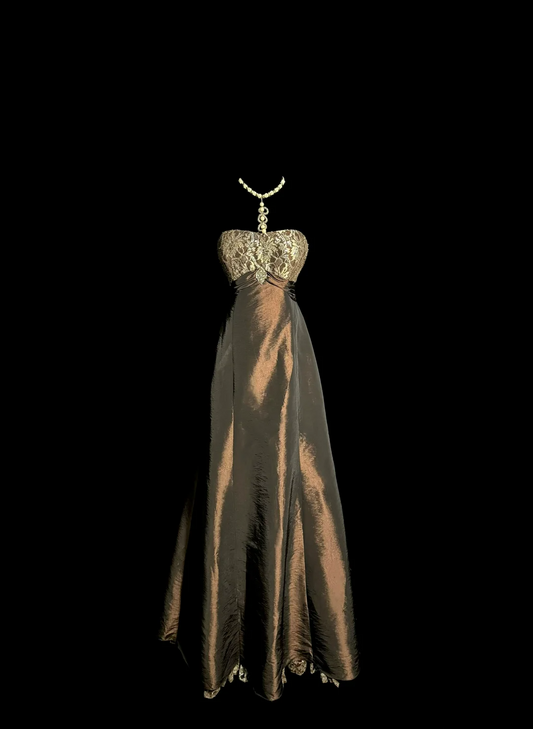 Vintage Mermaid Strapless Mother Of Bride Dress Taffeta Party Gown Floor Length For Summer Women Wedding W832