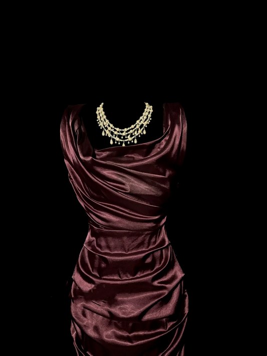 Vintage Sheath Sleeveless Satin Petite Mother Of Bride Dress Party Gown Knee Length For Summer Women Wedding W834