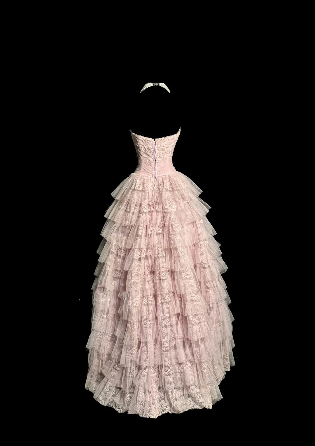 Hübsches Ballkleid Trägerloses Tüll Hellrosa Langes Quinceanera Kleid Abendkleider Vestido De 15 Anos Sweet 16 Kleid W839