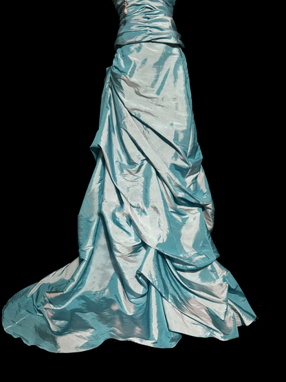 Hübsches Ballkleid Schatz Blau Taft Lange Quinceanera Kleid Formale Kleider Vestido De 15 Anos Süße 16 Kleid W841