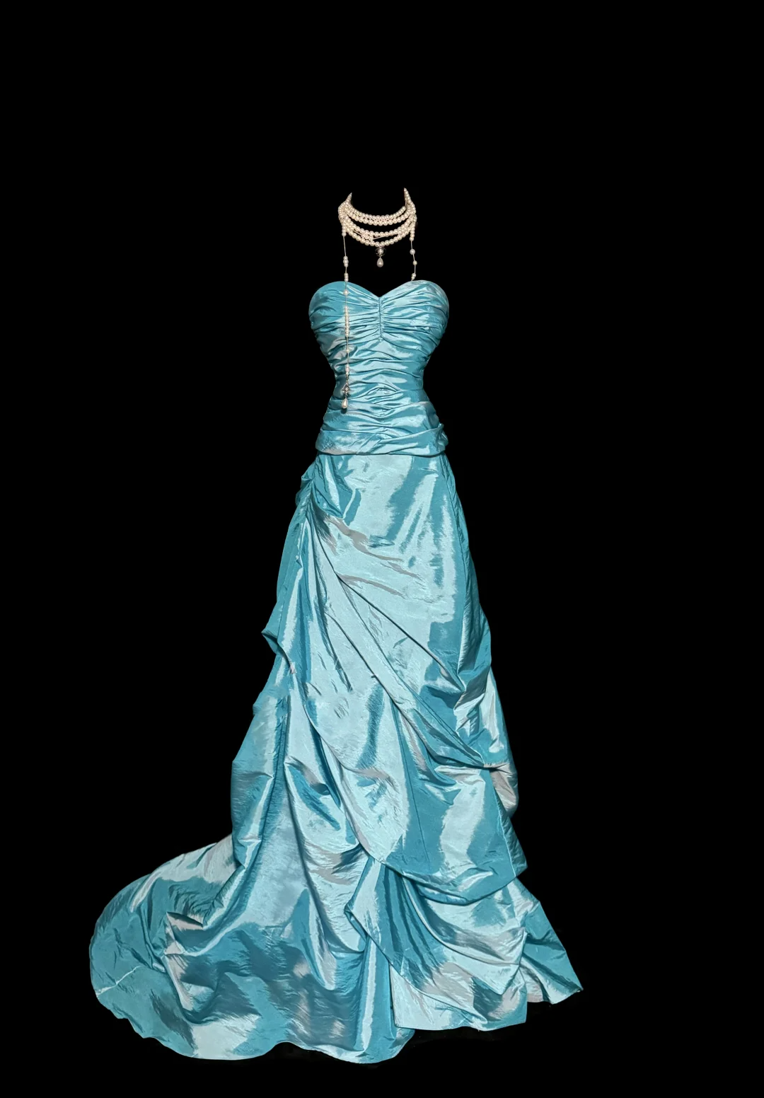 Hübsches Ballkleid Schatz Blau Taft Lange Quinceanera Kleid Formale Kleider Vestido De 15 Anos Süße 16 Kleid W841