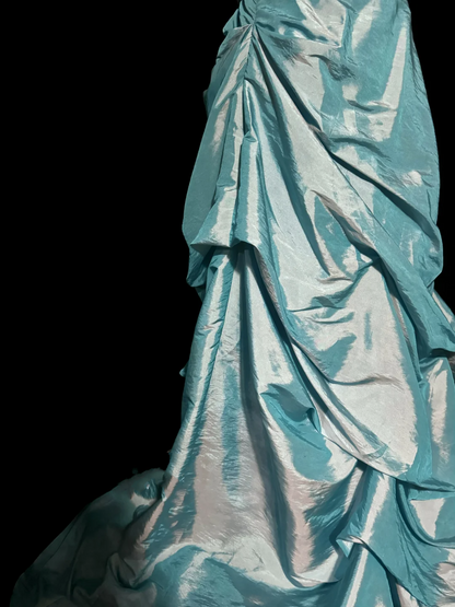 Hübsches Ballkleid Schatz Blau Taft Lange Quinceanera Kleid Formale Kleider Vestido De 15 Anos Süße 16 Kleid W841