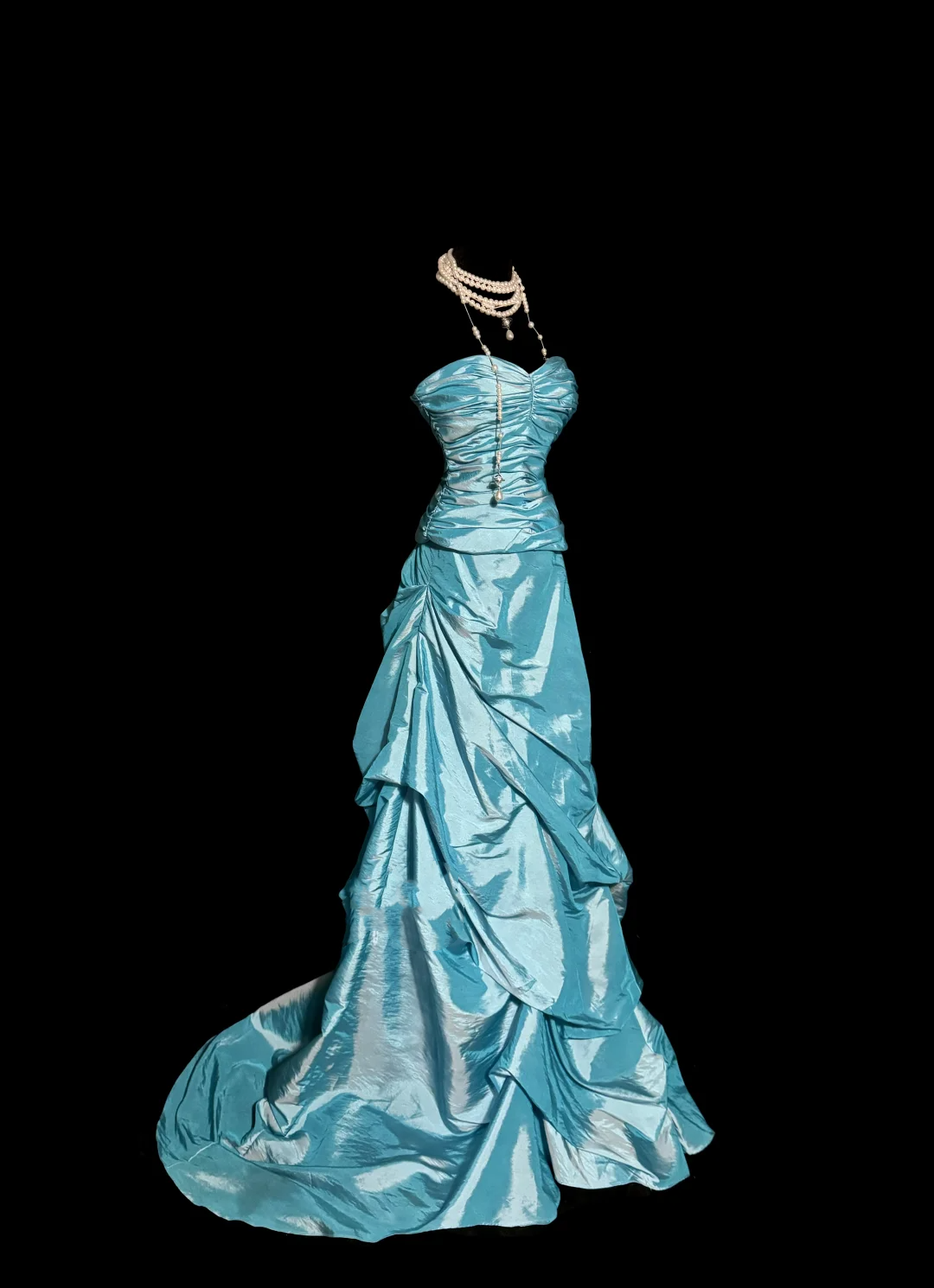 Hübsches Ballkleid Schatz Blau Taft Lange Quinceanera Kleid Formale Kleider Vestido De 15 Anos Süße 16 Kleid W841