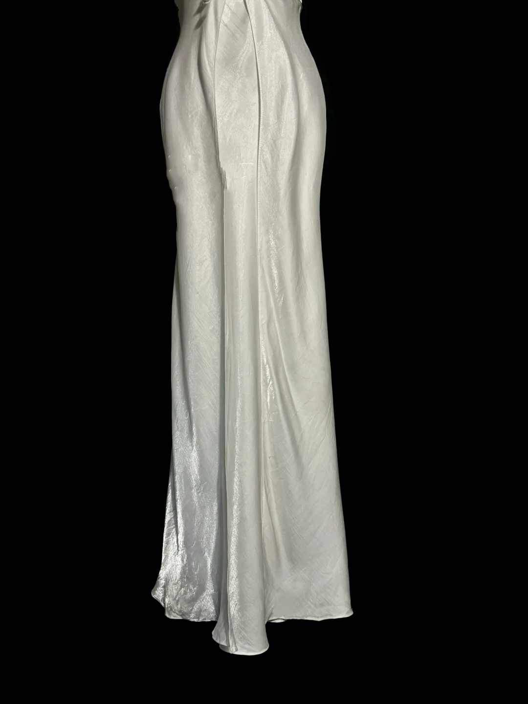 Robe de bal longue en satin blanc à bretelles spaghetti style sirène vintage, tenue de soirée, d'anniversaire, de remise de diplôme, W843