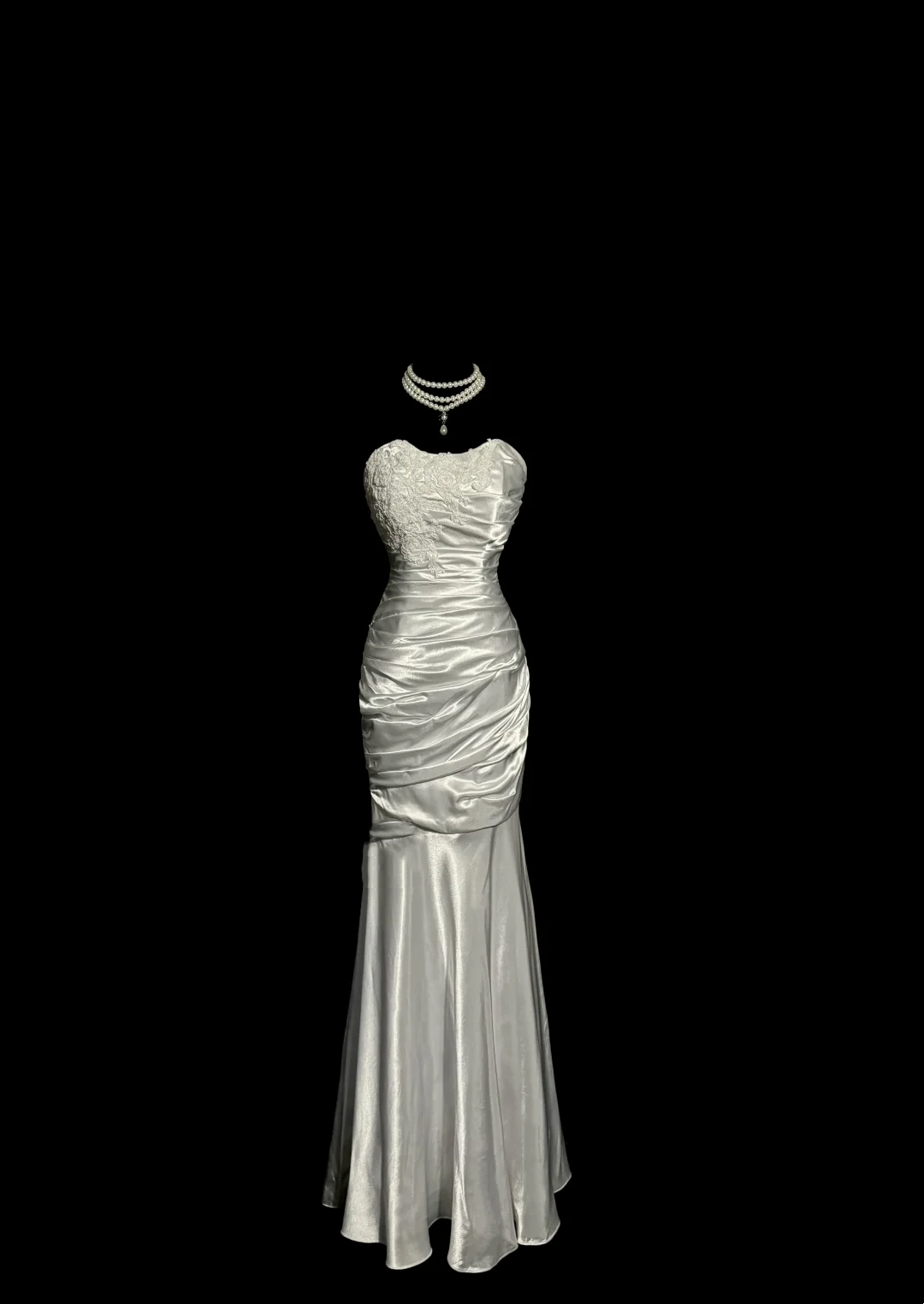 Robe de bal longue en satin blanc style sirène vintage, décolleté en cœur, tenue de soirée pour 20e anniversaire, robe de remise de diplôme, W845