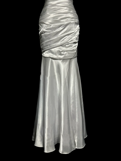 Robe de bal longue en satin blanc style sirène vintage, décolleté en cœur, tenue de soirée pour 20e anniversaire, robe de remise de diplôme, W845