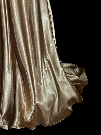 Robe de bal longue en satin style sirène, col en V, style rétro années 1950, style années 1950, tenue de soirée, de remise de diplôme, pour 21e anniversaire, W857