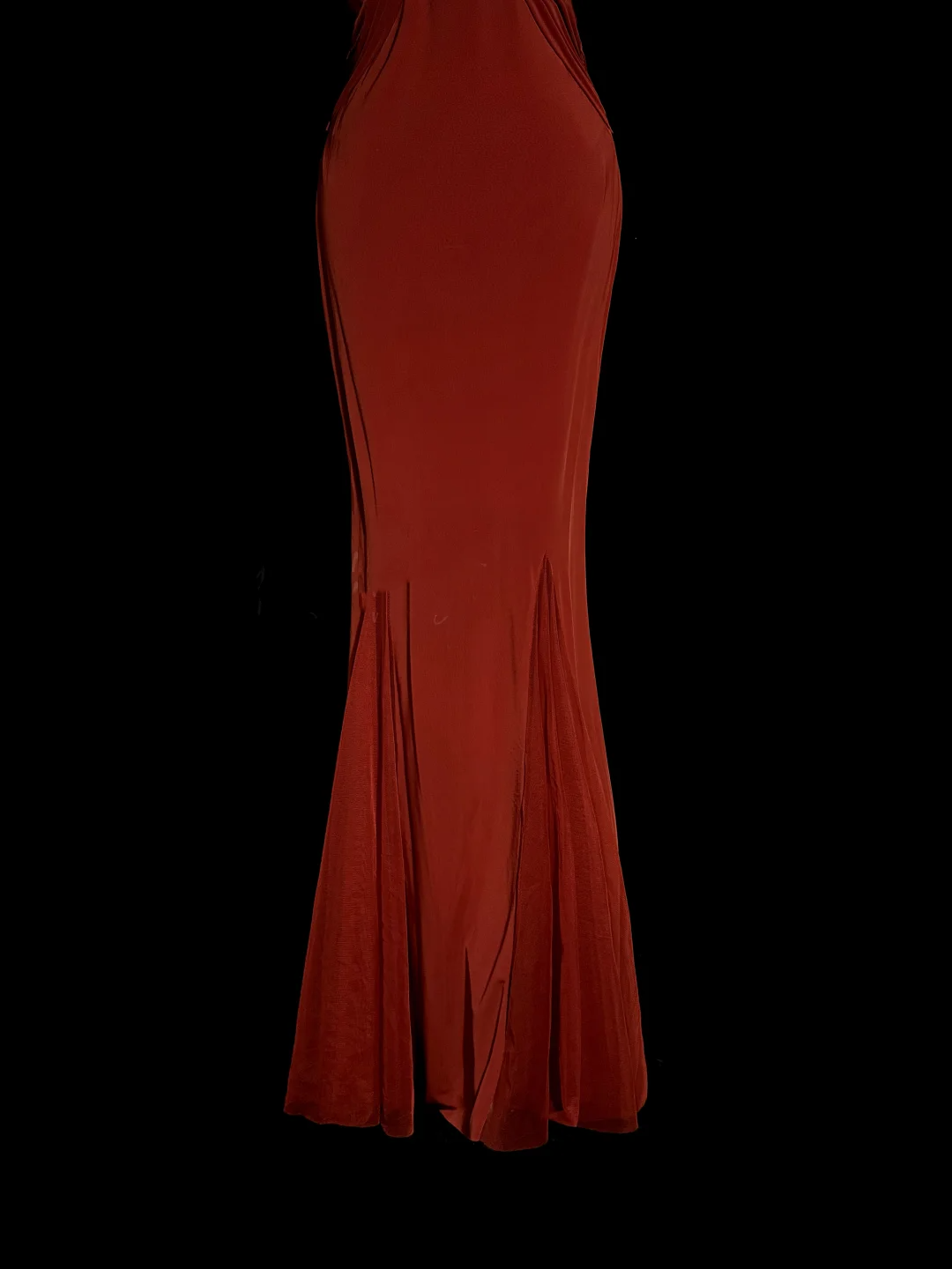 Robe de bal longue en mousseline de soie, style rétro des années 1950, style sirène, col en V, rouge, tenue de soirée pour 21e anniversaire, robe de remise de diplôme, W858