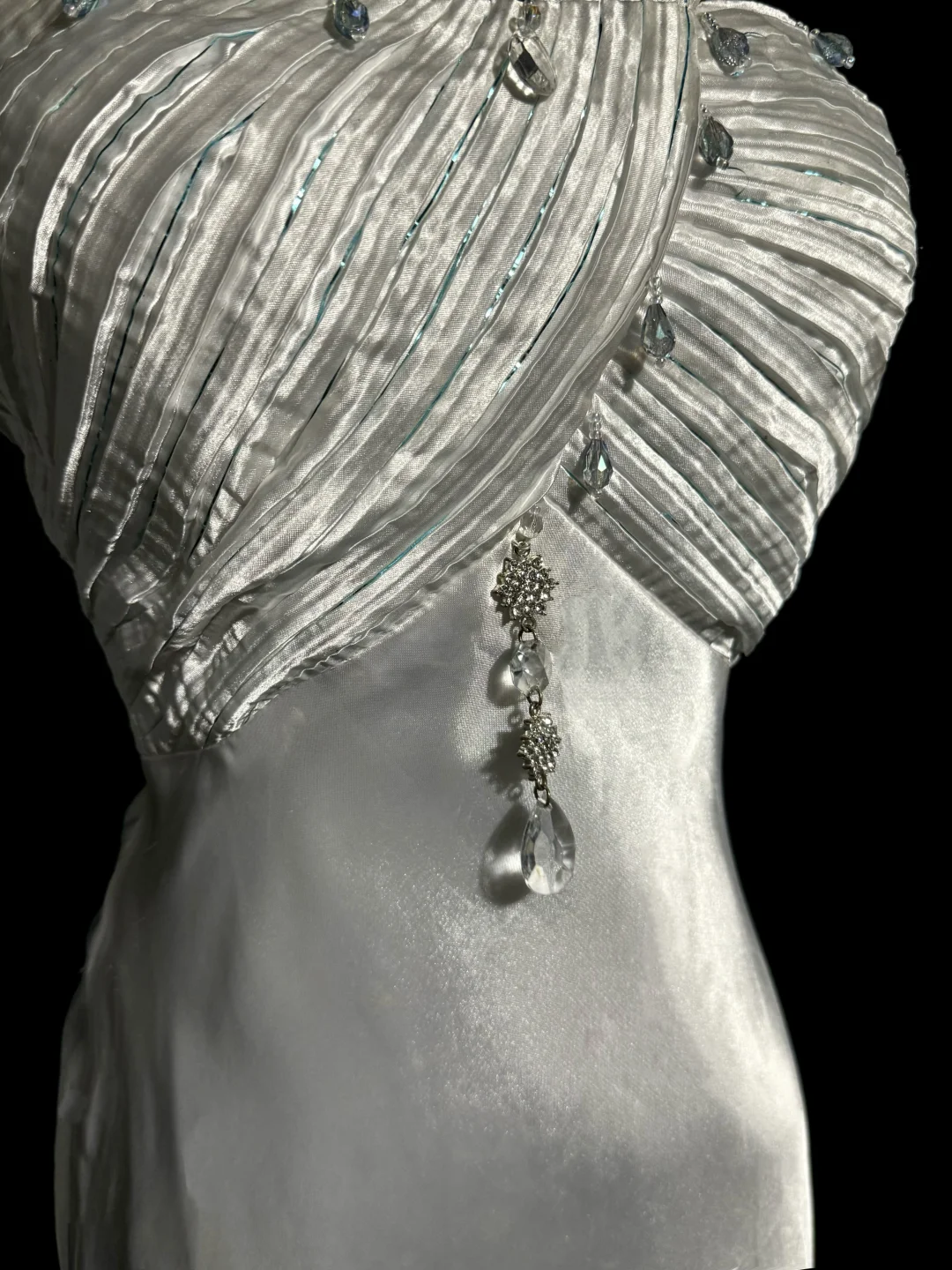 Robe de bal longue vintage style sirène asymétrique en satin style années 90, tenue de soirée pour 30e anniversaire, robe de remise de diplôme, W874