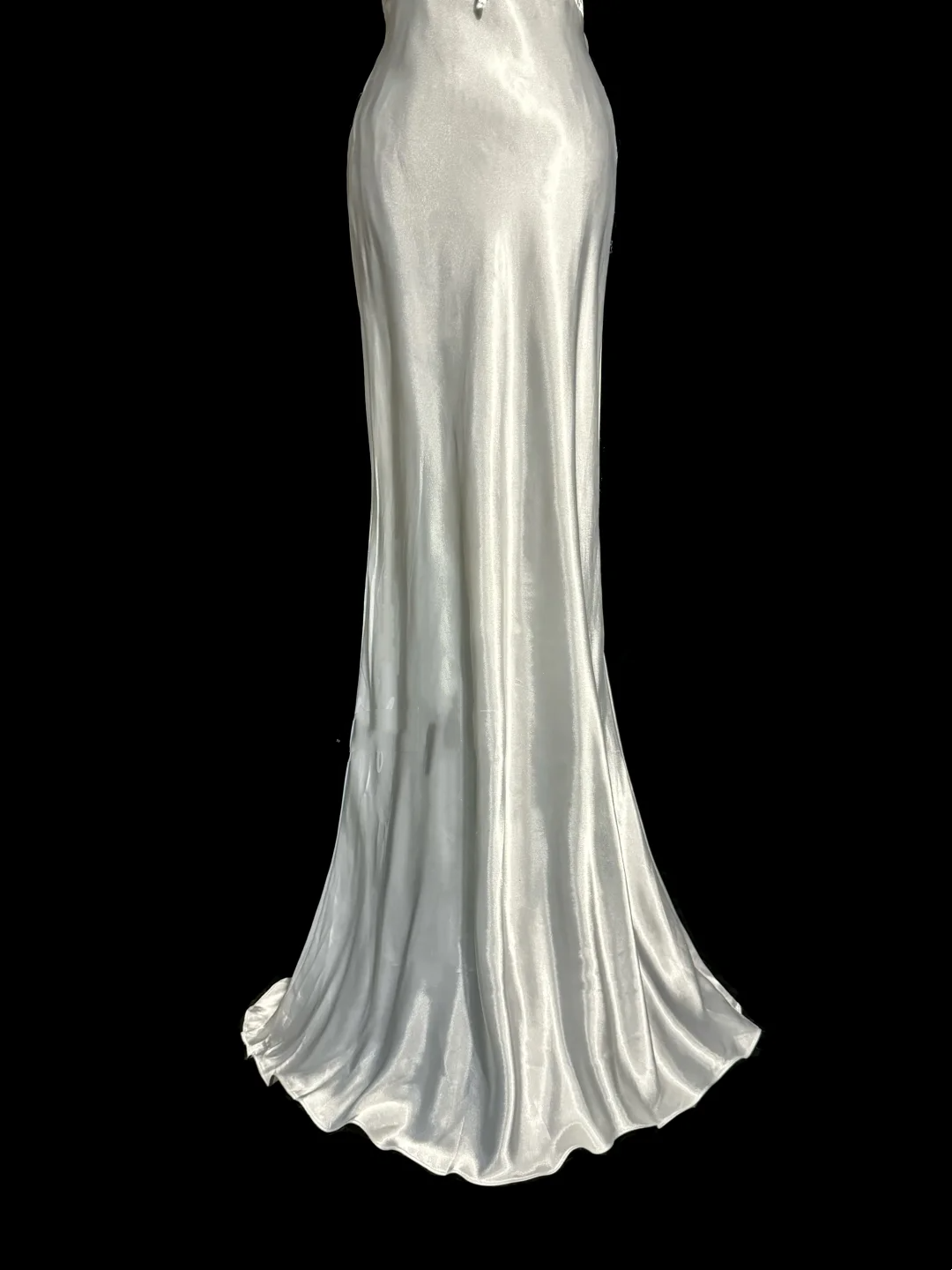Robe de bal longue vintage style sirène asymétrique en satin style années 90, tenue de soirée pour 30e anniversaire, robe de remise de diplôme, W874