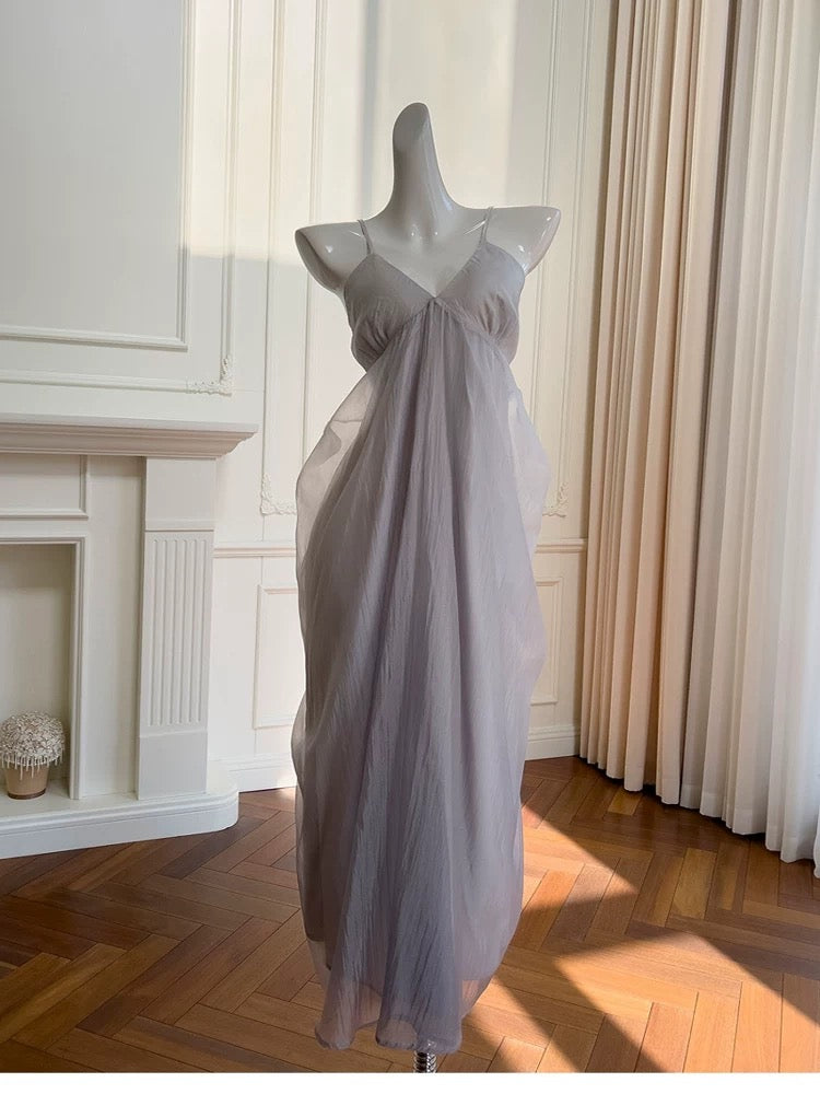 Elegante A-Linie Spaghettiträger Ärmellos Lange Abendkleider Partykleider Abendkleider Ballkleid W900