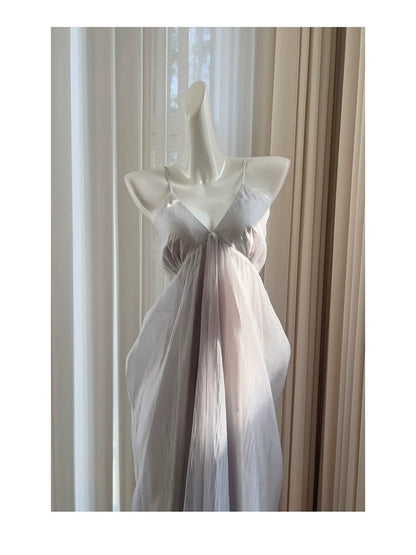 Elegante A-Linie Spaghettiträger Ärmellos Lange Abendkleider Partykleider Abendkleider Ballkleid W900
