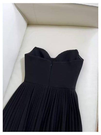 Elegante A-Linie Spaghettiträger Schwarz Chiffon Ärmellos Lange Abendkleider Partykleider Abendkleider Ballkleid W926