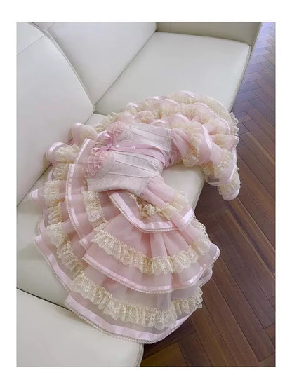 Trendy Ball Gown Spaghetti Straps Pink Lace Sleeveless Formal Short 8th Grade Homecoming Dress Summer Middle School Hoco Dresses Cocktail Dress Birthday Outfits W927