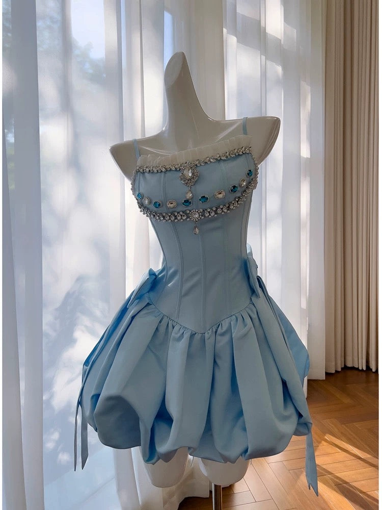 Trendy Ball Gown Spaghetti Straps Pink Satin Sleeveless Formal Short 8th Grade Homecoming Dress Summer Middle School Hoco Dresses Cocktail Dress Birthday Outfits W986