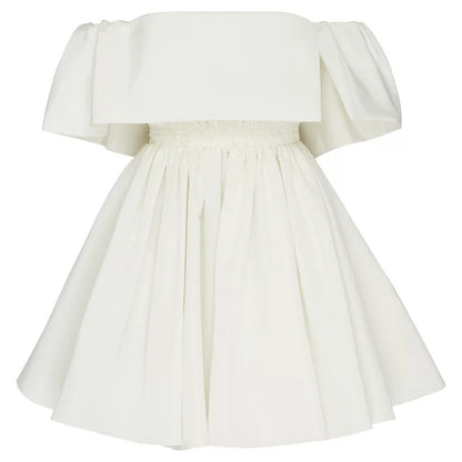 Trendy A line Off The Shoulder Satin Formal Short 8th Grade Homecoming Dress Summer Middle School Hoco Dresses Birthday Outfits W948