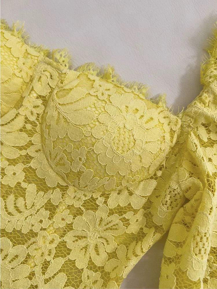 Elegante A-Linie Liebsten Spitze Gelb Ärmellos Lange Abendgesellschaft Kleider Abendkleider Abendkleid W957