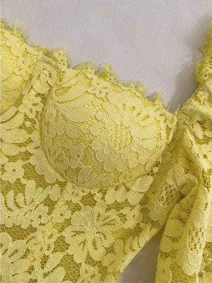 Elegante A-Linie Liebsten Spitze Gelb Ärmellos Lange Abendgesellschaft Kleider Abendkleider Abendkleid W957