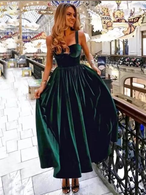 Bescheidenes A-Linien-Quadrat Dunkelgrünes formelles Ballkleid Sommerkleid für Hochzeitsgäste Brautgastkleider Hochzeits-Outfits für Gäste W971