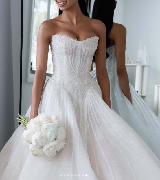 Hübsches Brautkleid Ballkleid Schatz Weiß Pailletten Lange Brautkleider Brautkleider WD045