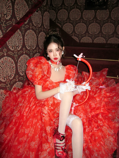 Edles Ballkleid Schatz Rot Schlitz Schichten Lange Ballkleider Partykleid Geburtstag Outfits Abschlusskleider WD094