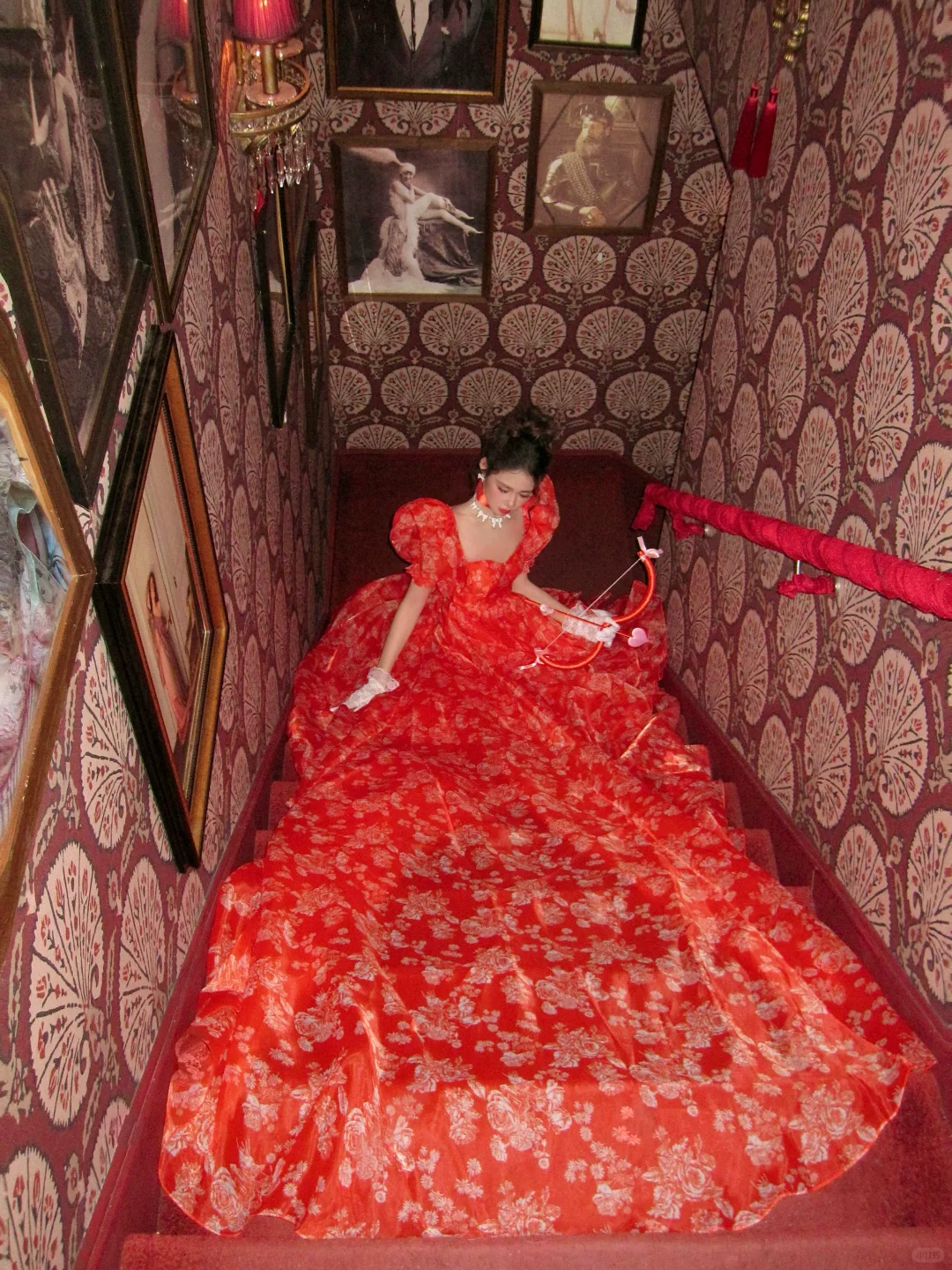 Edles Ballkleid Schatz Rot Schlitz Schichten Lange Ballkleider Partykleid Geburtstag Outfits Abschlusskleider WD094