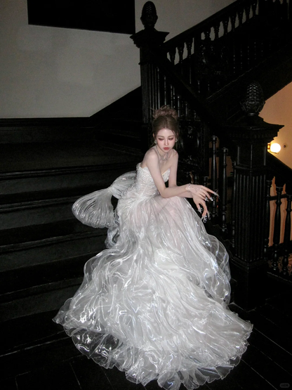 Pretty Wedding Dress Mermaid Sweetheart White Long Luxury Wedding Dresses Bridal Gowns Brides Gown WD096