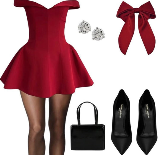 Modest A Line Off The Shoulder Red Satin Mini Short Formal 8th Grade Homecoming Dresses Summer Middle School Hoco Dress 18th Birthday Outfits DH1188