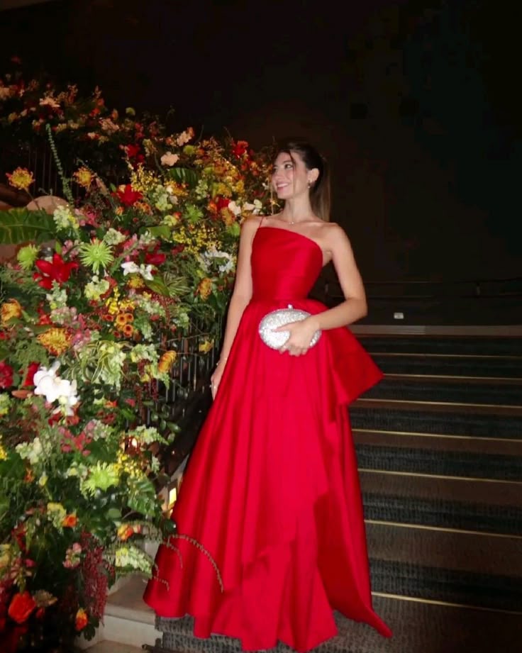 Ausgefallene A-Linie mit einer Schulter, rot, lang, Satin, Abendkleid, Partykleider, Abendkleider, besondere Abendkleider, Ballkleid DH1348