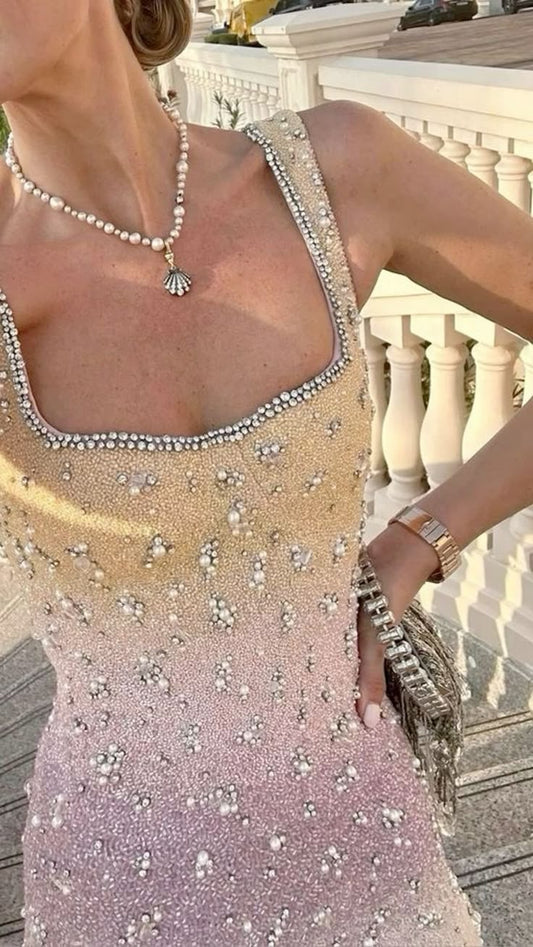 Cute Sheath Square Neck Pink Sequin Grad Dress Inspo Short Mini Formal 8th Grade Homecoming Dresses High School Hoco Court Dress Graduation Dress Cocktail Birthday Outfits DH1866