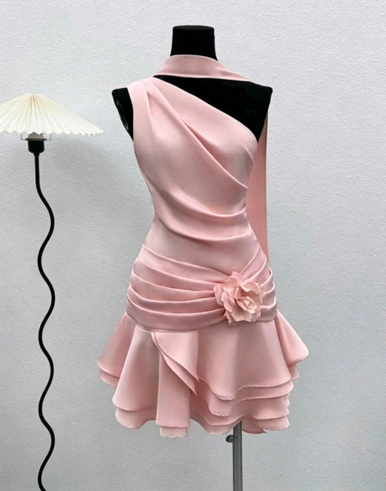 Sexy Sheath One Shoulder Short Mini Formal 8th Grade Homecoming Dresses Middle School Short Cocktail Dress Hoco Outfits DH1892