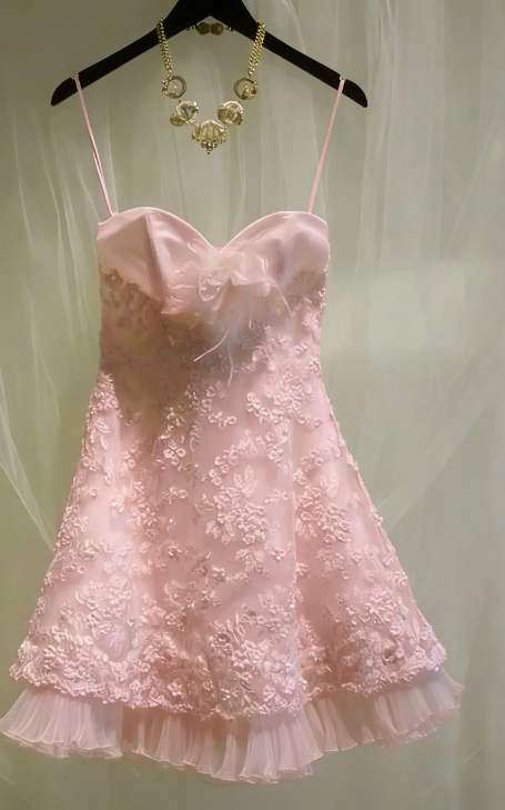 Cute A line Spaghetti Straps Short White Lace Formal 8th Grade Homecoming Dresses Middle School Short Cocktail Gowns Graduation Dress Hoco Outfits DH1893