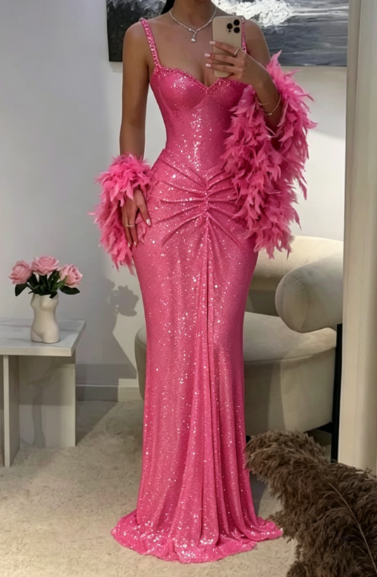 Sexy Mermaid Straps Silver Sequin Long Prom Dresses Party Dress 20th Birthday Outfits Graduation Dresses DH2217