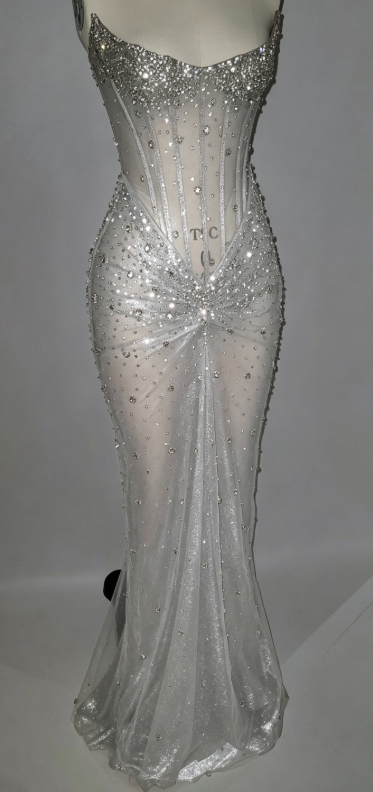 Sexy Mermaid Strapless Champagne Sleeveless Black Girl Evening Party Gowns Evening Dress Special Formal Dresses Prom Dress DH2361
