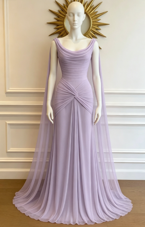 Elegant Mermaid Scoop Neck Pink Chiffon Long Prom Dresses Party Dress Summer 20th Birthday Outfits 18th Birthday Dresses DH904