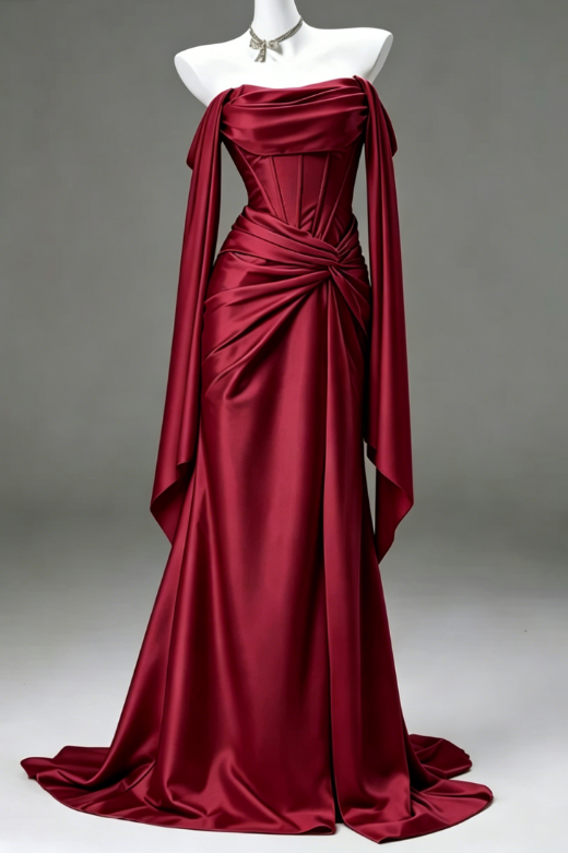 Elegant Sheath Light Champagne Long Prom Dresses; Satin Light Champagne  Evening Dresses DP04009