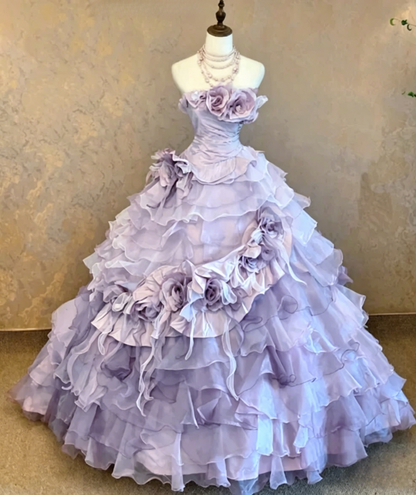 Gorgeous Strapless Ball Gown Pink Long Prom Dresses Tulle Sleeveless Birthday Dresses Applique Pink Quinceanera Dresses DP04204