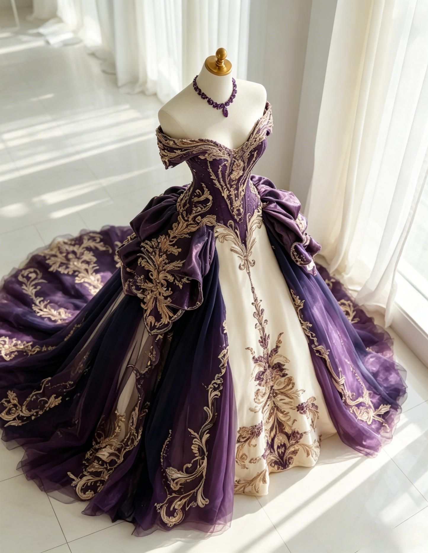 Simple A-Line Long Prom Dresses Applique Tulle Purple Quinceanera Dresses  Sleeveless Sweet 16 Dress DP04625