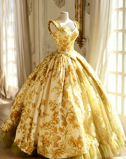 Gorgeous A-Line  Long Prom Dresses Tulle Floral Green Evening Dresses Straps Birthday Dresses DP04676