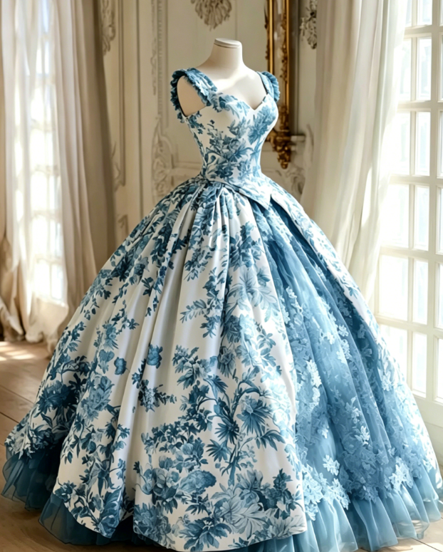 Gorgeous A-Line  Long Prom Dresses Tulle Floral Green Evening Dresses Straps Birthday Dresses DP04676