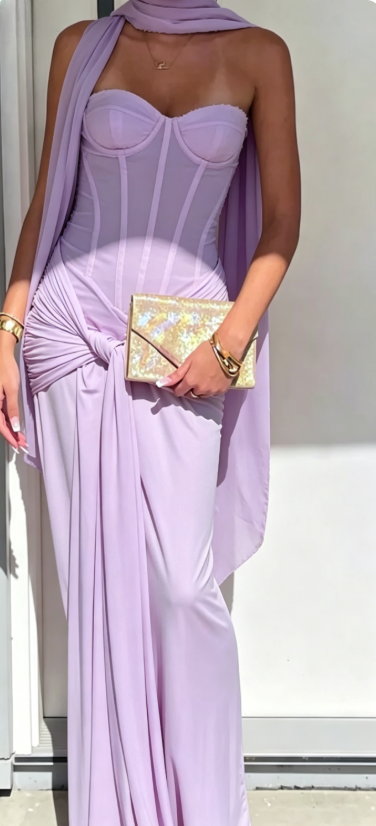 Simple Yellow Wedding Guest Dress Sweetheart Sheath Chiffon Long Evening Dress DP05389