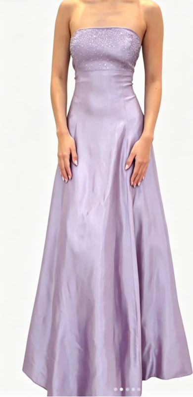 Robe de bal chic bleue bustier, ligne A, satin, sequins, longue robe de soirée DP05440