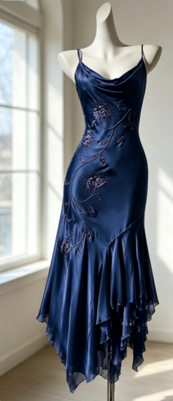 Fashion Spaghetti Straps Sheath Satin Long Evening Dress Purple Prom Dress DP05599